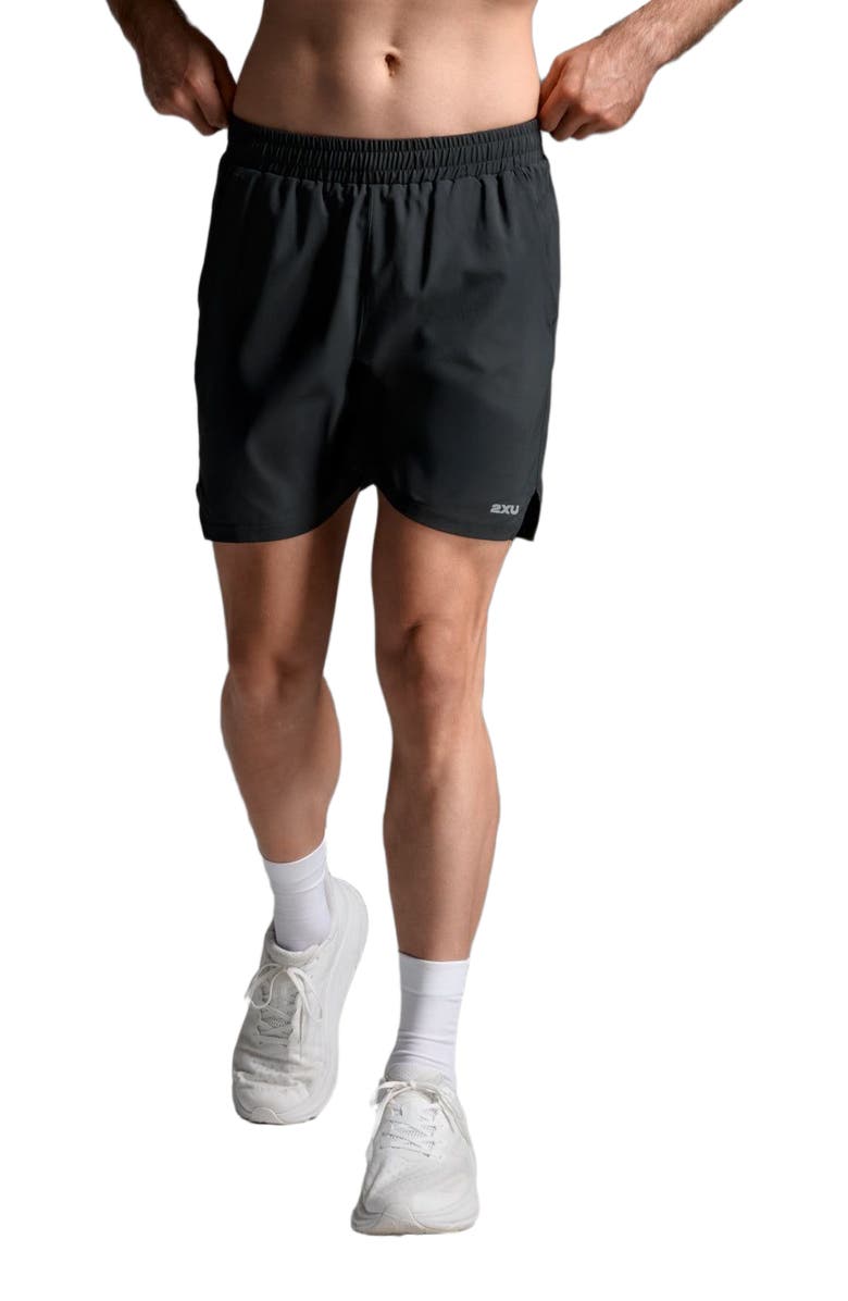 2XU Aero 7 Inch Shorts, Main, color, Black/Silver Reflective