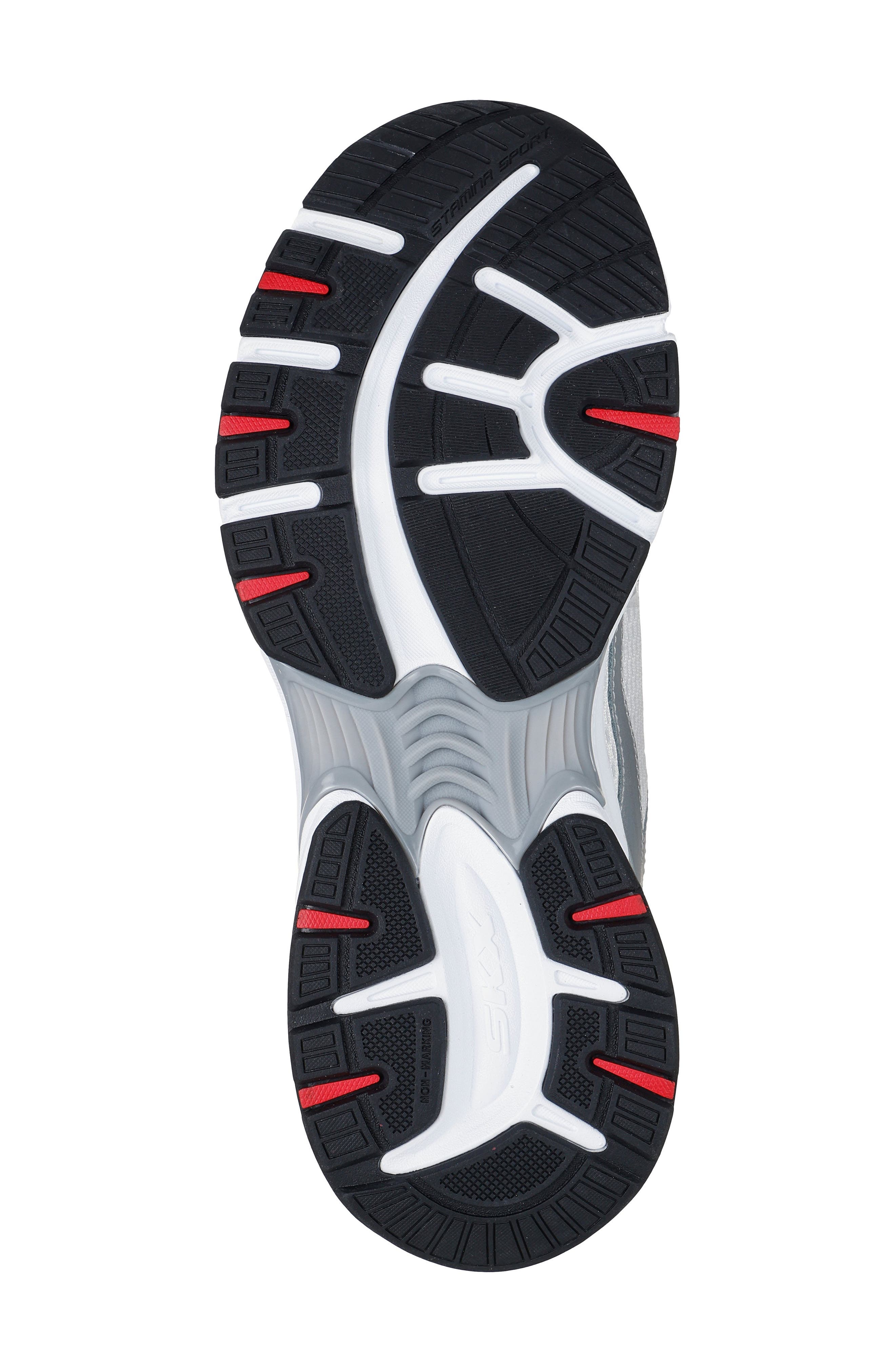 SKECHERS Stamina Slip-On Sneaker, Alternate, color, White/Silver/Red