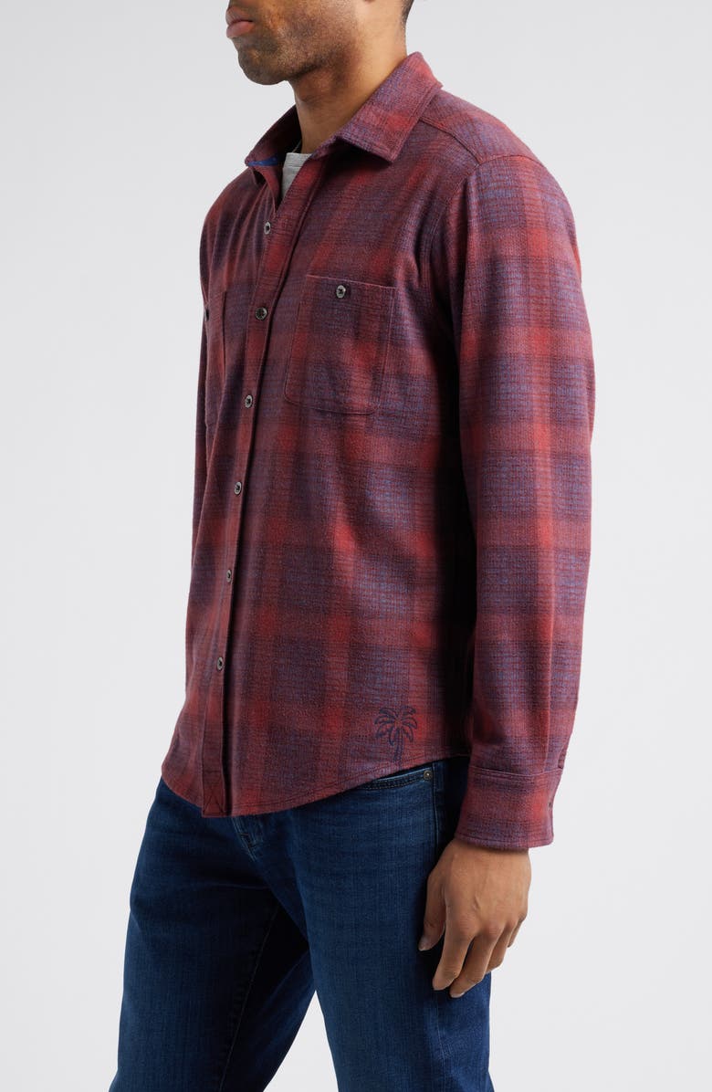 Tommy Bahama Fireside San Miguel Plaid Cotton Button-Up Shirt, Alternate, color, Rhododendr