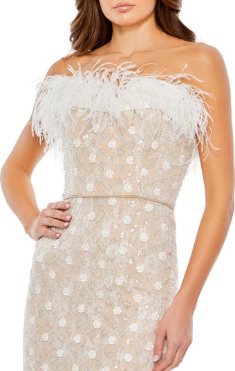 Embellished Strapless Column Dress