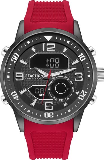 Kenneth Cole Reaction Analog Digital Silicone Strap Chronograph