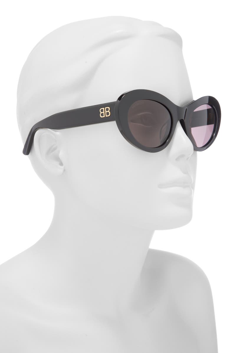 Balenciaga 55mm Oval Sunglasses, Alternate, color, 