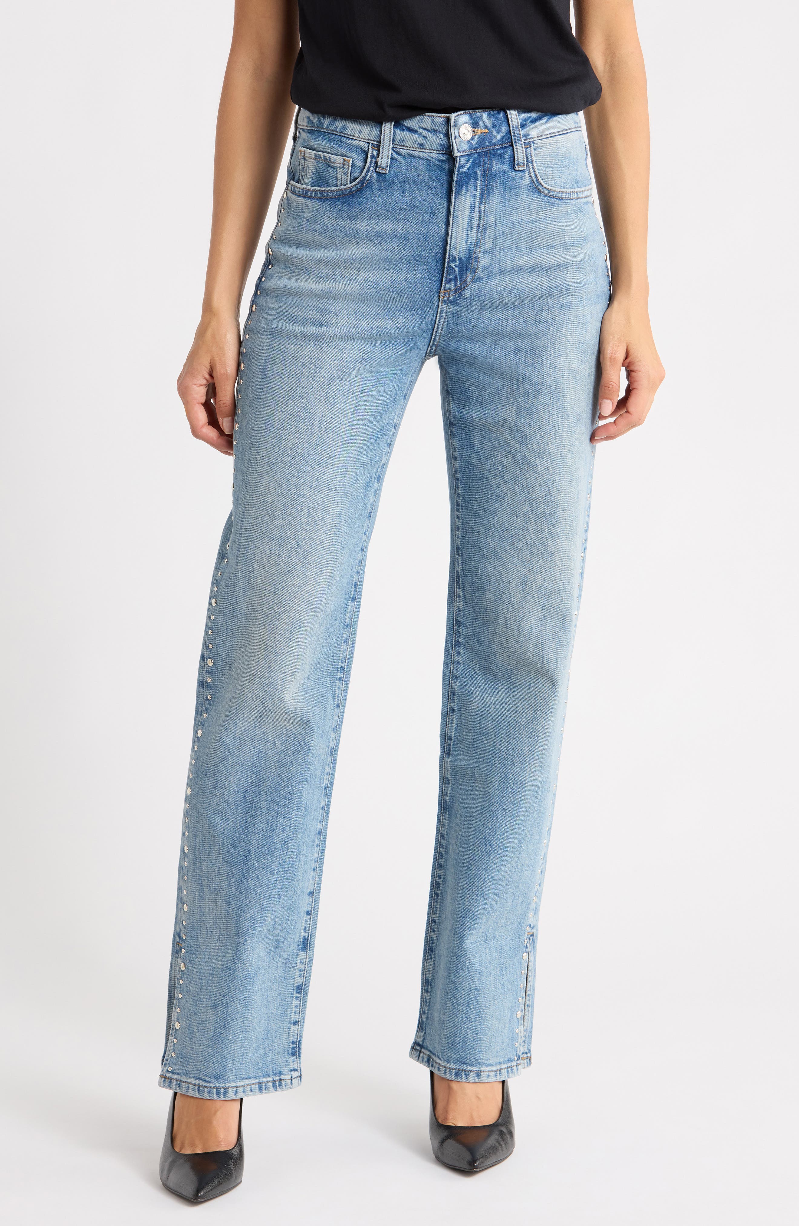 Stevie Slit Studded Skinny Jeans