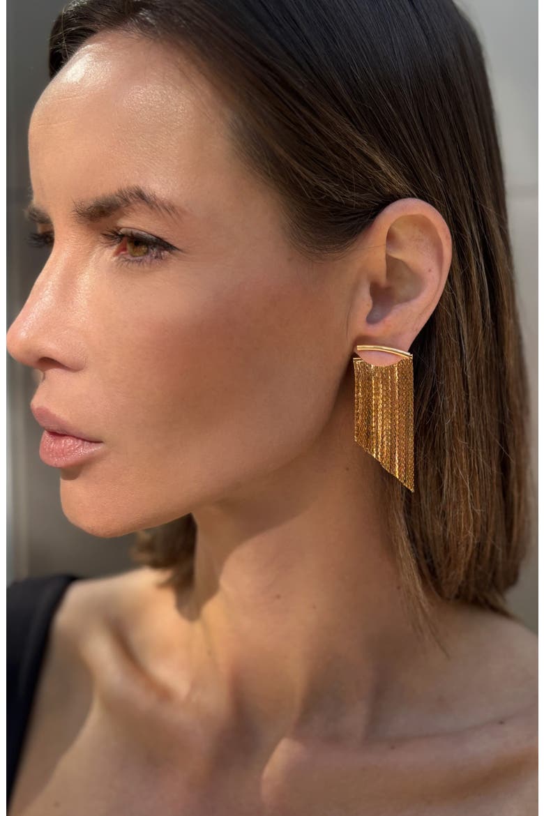 Fringe Drop Earrings, Alternate, color, GOLD