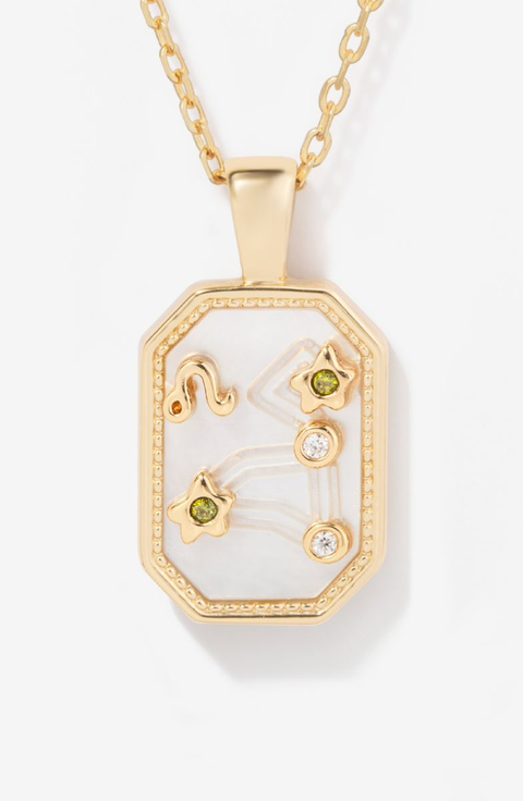 Birthstone Zodiac Charm Necklace