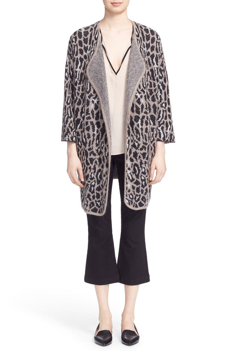 'Amone B' Split Neck Silk Blouse, Alternate, color, ALMOND W/ CAVIAR