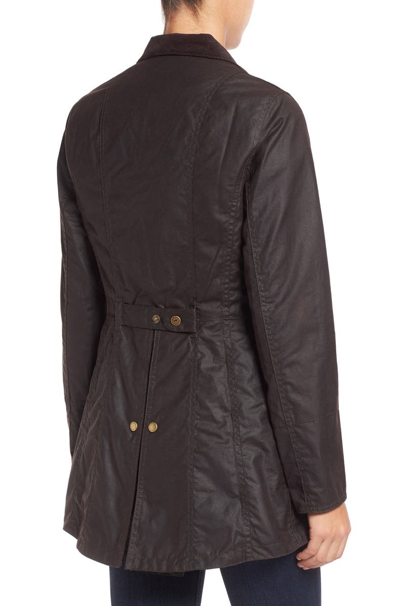 Barbour 'Holsteiner' Skirted Waxed Cotton Jacket, Alternate, color, 
