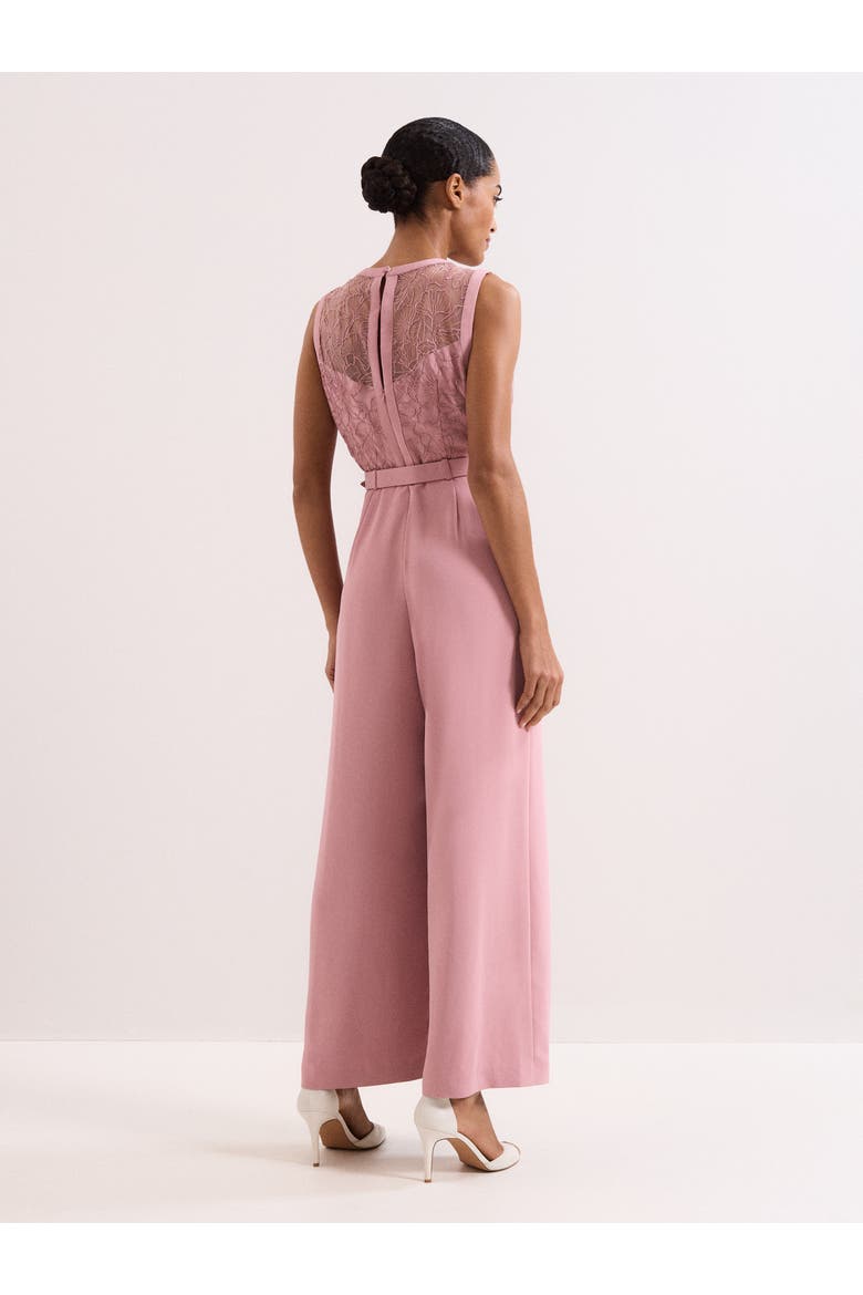 Ivanna Lace Bodice Belted Jumpsuit, Alternate, color, Pale Pink