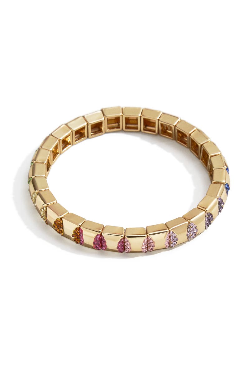 Pavé Crystal Stretch Bracelet, Main, color, GOLD MULTI