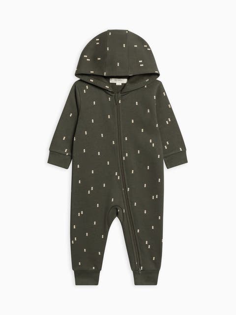 Greer Fleece Hooded Zipper Romper (Baby)