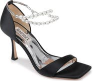 Badgley Mischka Collection Loretta Imitation Pearl Ankle Strap Sandal