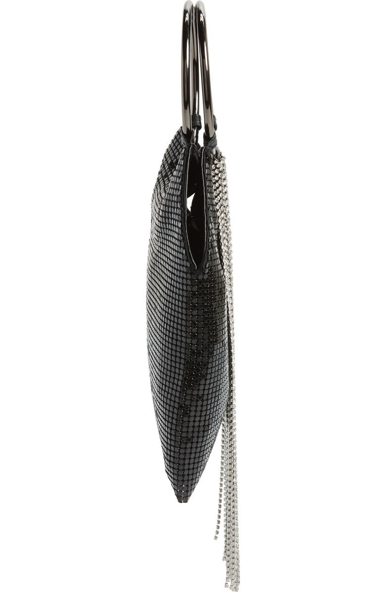 Whiting & Davis Cascade Crystal Fringe Mesh Bracelet Bag, Alternate, color,