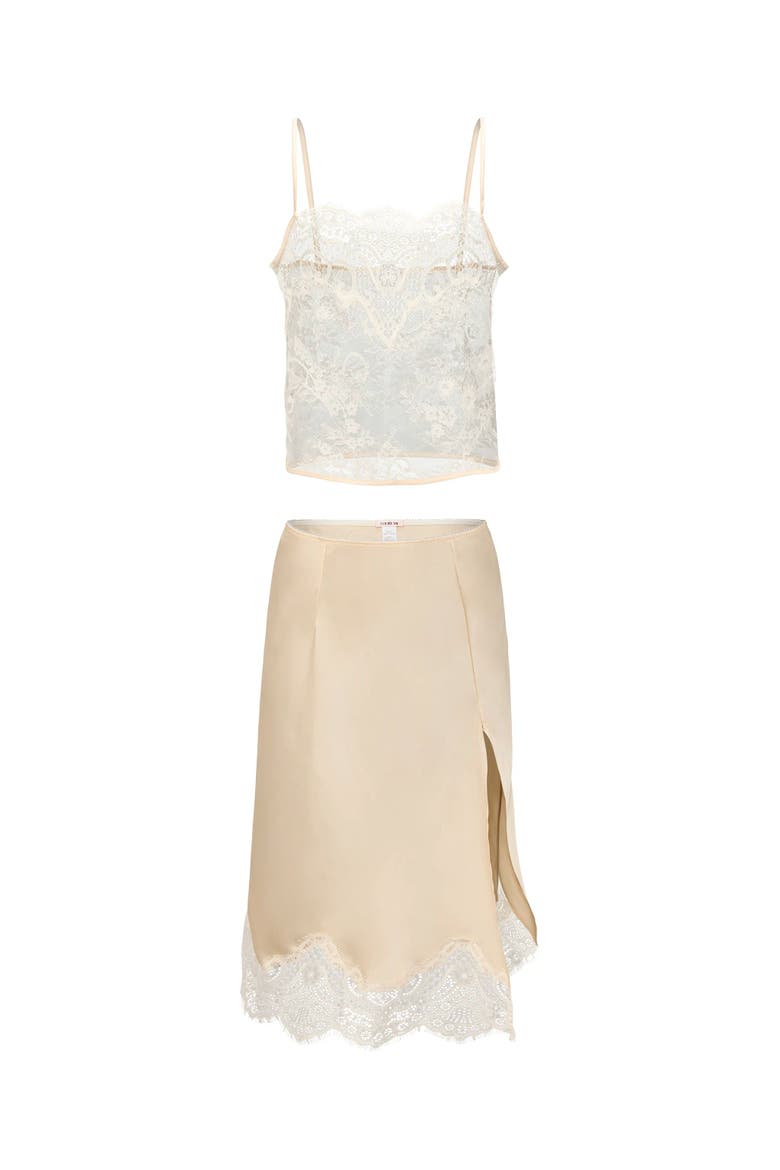 Apolonia Camisole & Half Slip Set Lingerie, Alternate, color, Light white