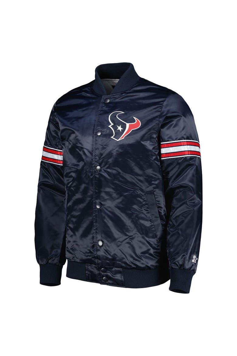 Men's Starter Navy Houston Texans The Pick and Roll Full-Snap Jacket, Alternate, color, Navy