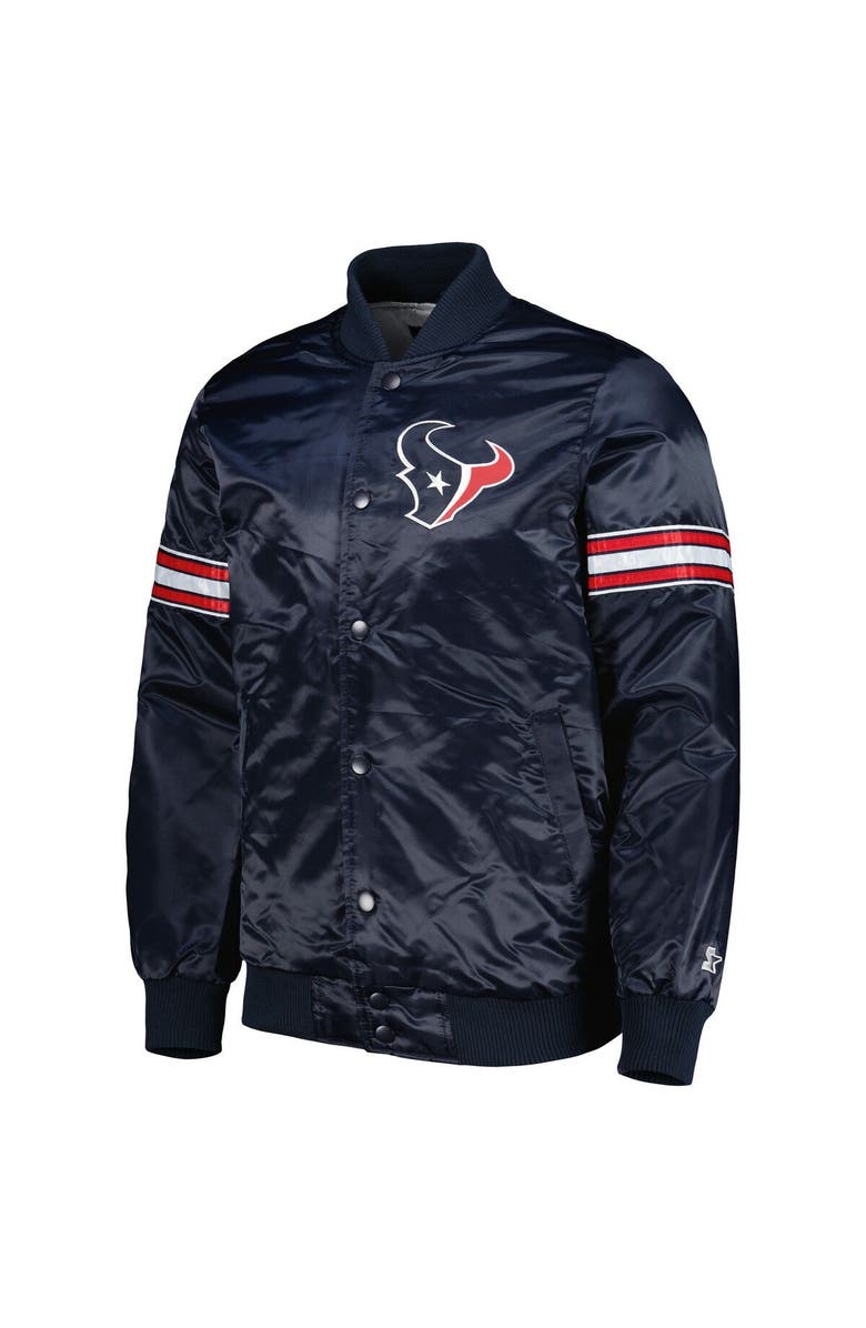 STARTER Men's Starter Navy Houston Texans The Pick and Roll Full-Snap Jacket, Alternate, color, 