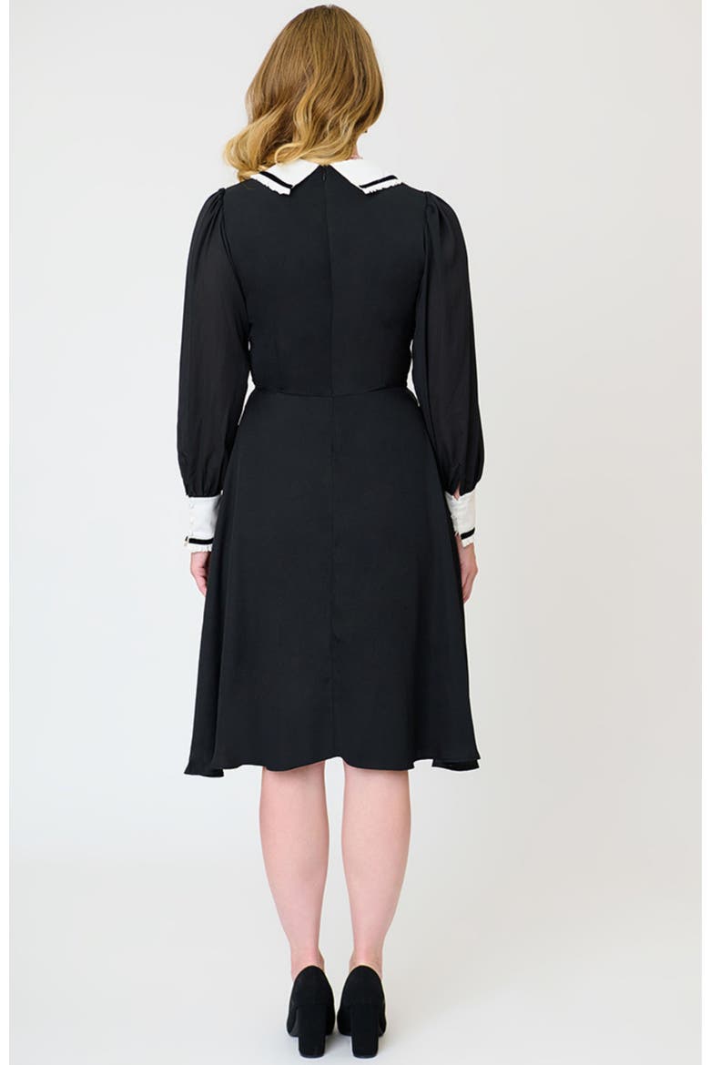 Pilgrim Collar Wendy Swing Dress, Alternate, color, Black w/ White Collar