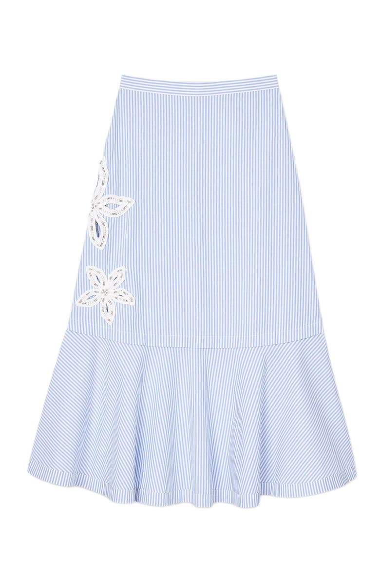 SANDRO Long striped skirt, Alternate, color, Sky Blue