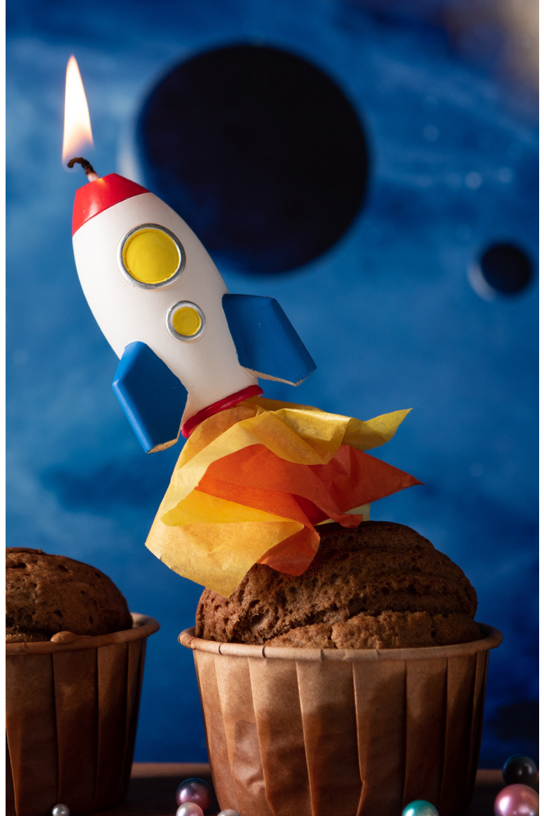 Rocket Candle Cake Topper, Alternate, color, Rocket