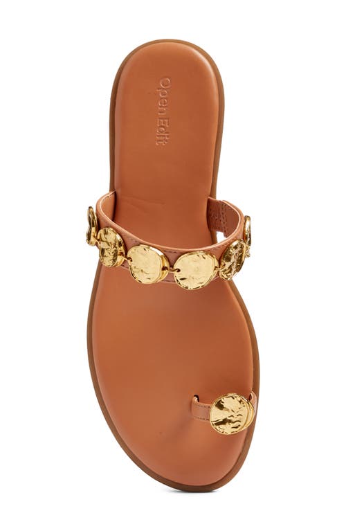 Open Edit Margot Slide Sandal In Tan Cashew