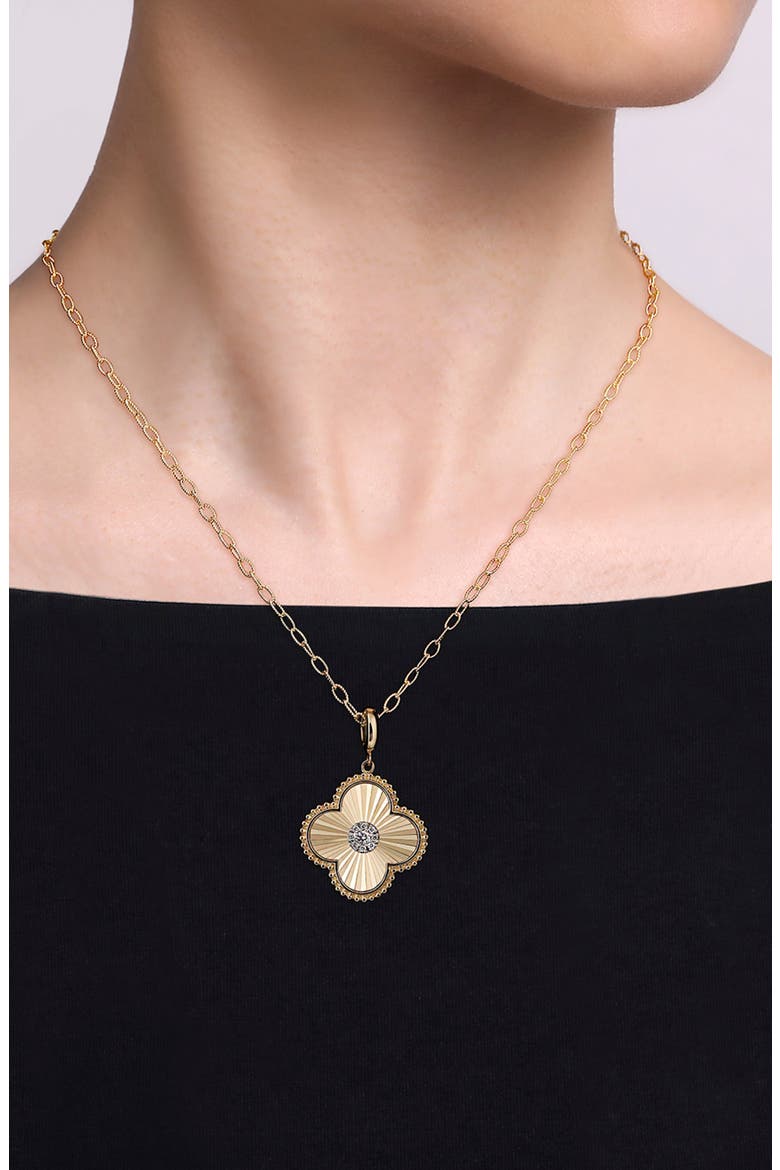 Bujukan 14k Gold Diamond Clover Charm, Alternate, color, 14K YELLOW GOLD