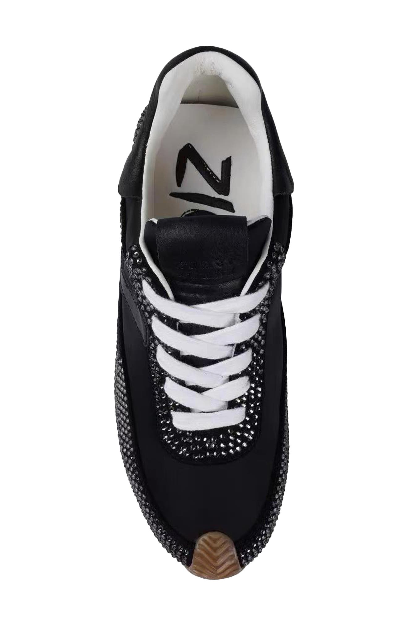 ZIGI Freya Rhinestone Sneaker, Alternate, color, Black Suede