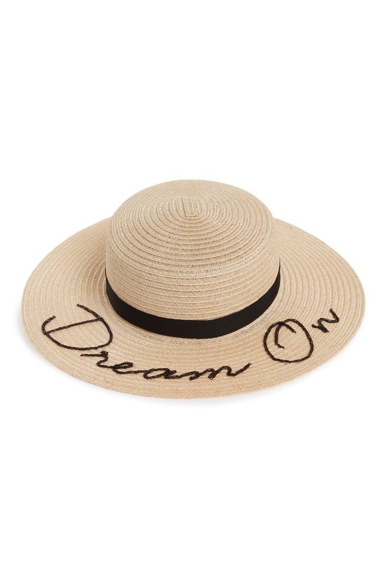 Colette Dream On Boater Hat, Main, color, NATURAL