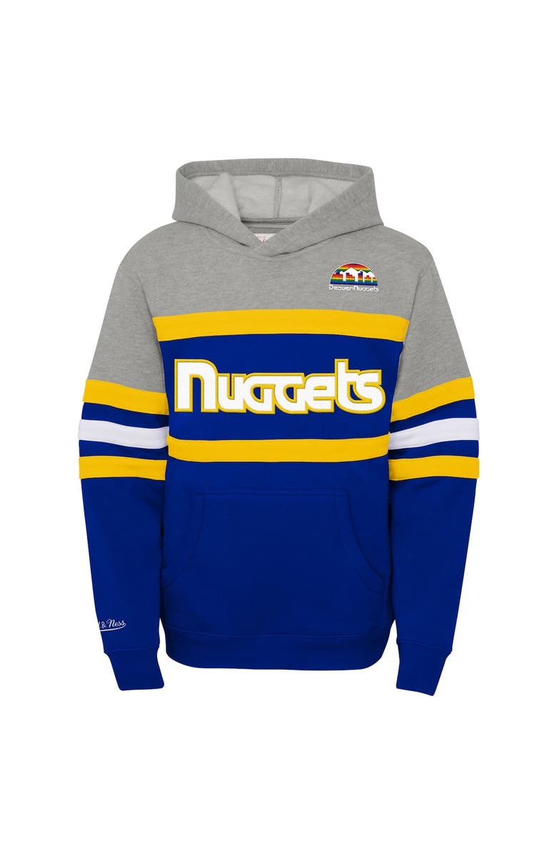 Mitchell & Ness Youth Mitchell & Ness Royal/Heather Gray Denver Nuggets Hardwood Classics Head Coach Pullover Hoodie, Alternate, color, Royal