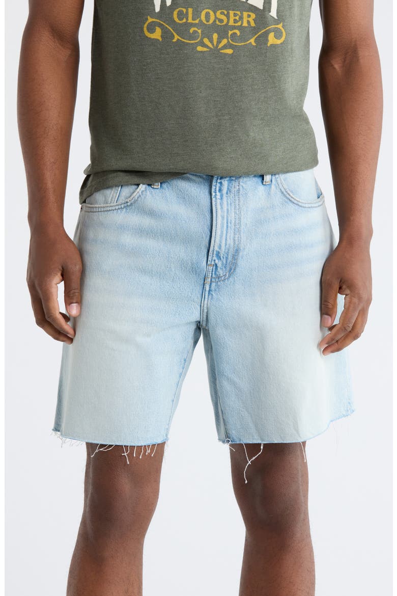 Loose Cutoff Denim Shorts, Main, color, MONTEREY