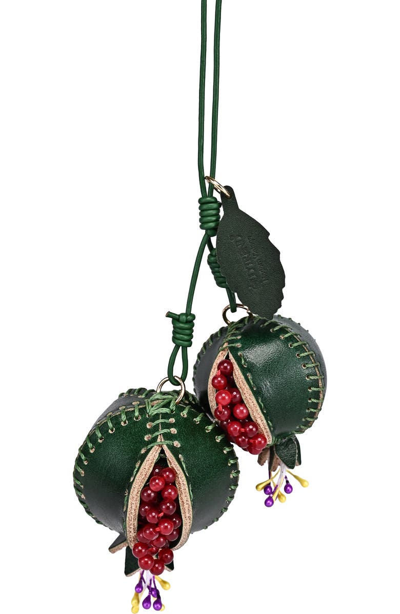 OLD TREND Pom Genuine Leather Botanical Fruit Charm, Main, color, Teal