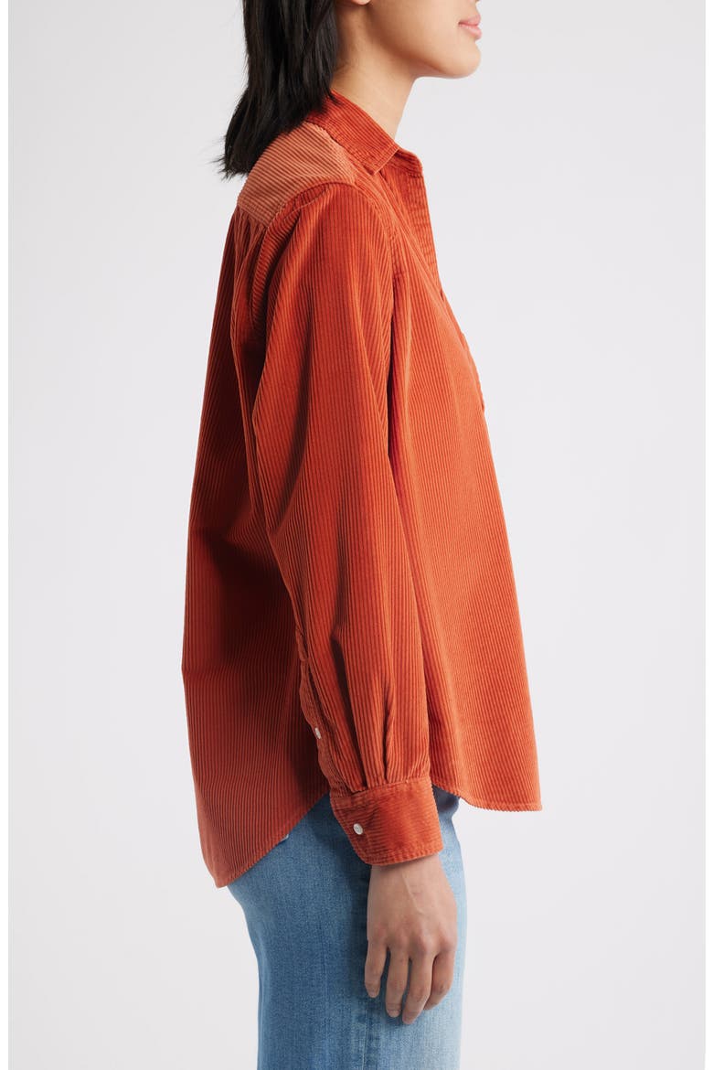 Eileen Relaxed Cotton Corduroy Button-Up Shirt, Alternate, color, VINTAGE APRICOT