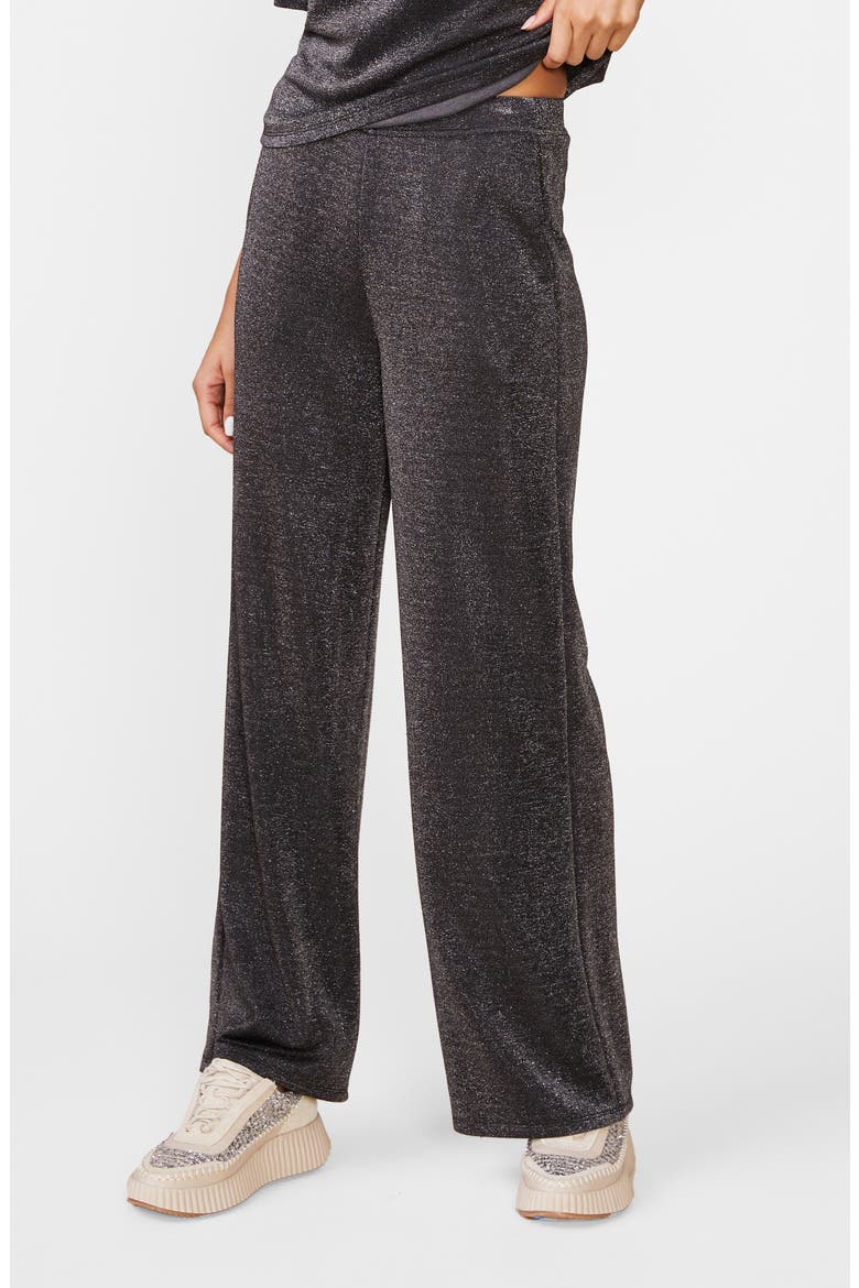 Glitter Wide Leg Knit Pants, Alternate, color, CHA GLITTE