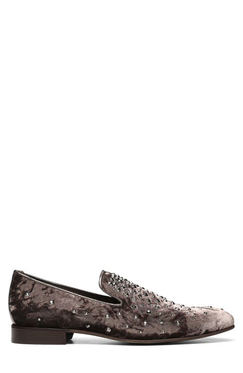 Donald Pliner Velvet Rhinestone Venetian Slipper In Brown