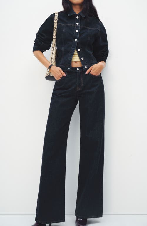 Reformation Cary Studded High Waist Slouchy Wide Leg Jeans In Blue
