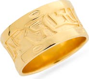 Monica Vinader 18K Gold Plated Sterling Silver Atlantis Wide Band Ring