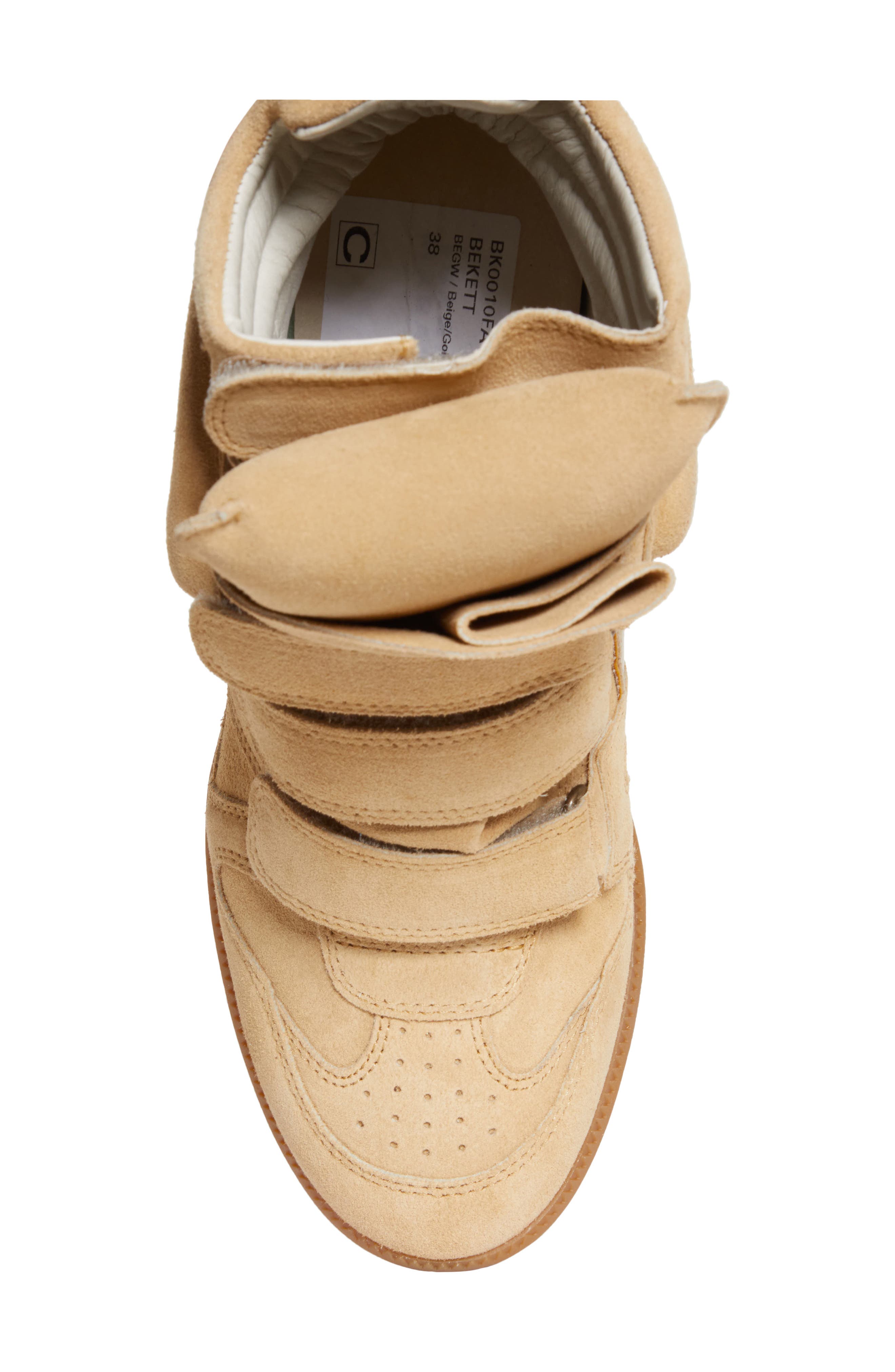 Isabel Marant Bekett Wedge High Top Sneaker, Alternate, color, Begw Beige/ Golden Yellow