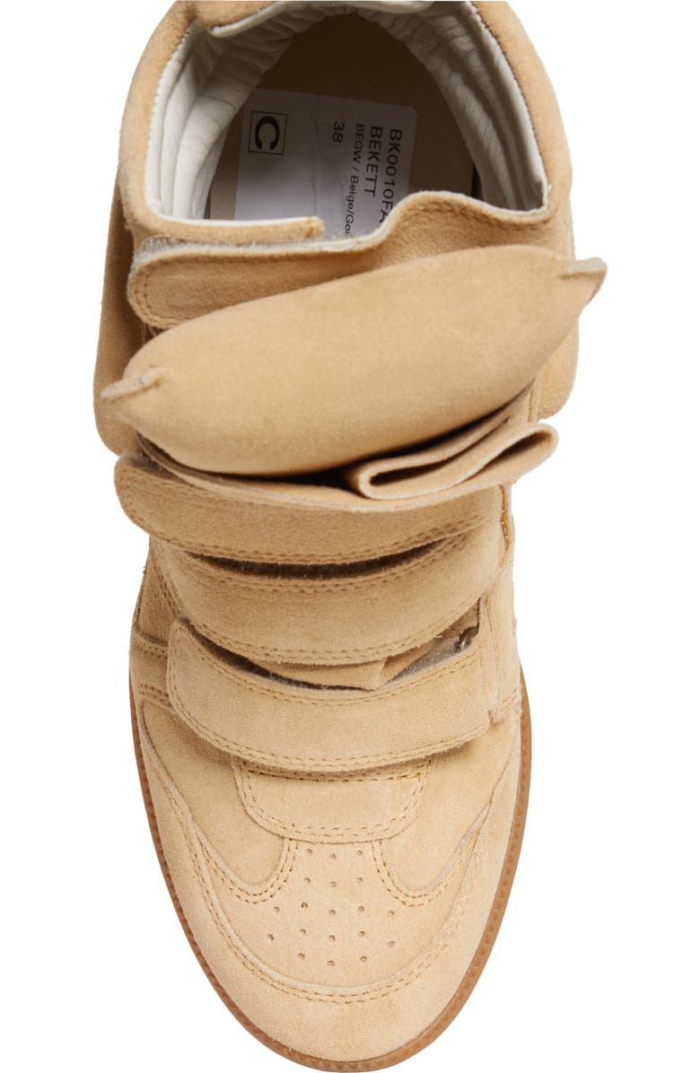 Isabel Marant Bekett Wedge High Top Sneaker, Alternate, color, Begw Beige/ Golden Yellow
