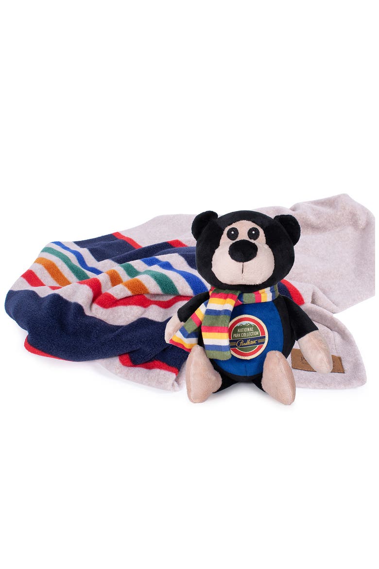 National Park Fleece Crate Blanket, Alternate, color, YELLOWSTONE BEAR