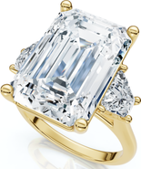 Bliss Diamond Certified 11.90Ct Emerald Diamond Engagement Ring 14k Gold Lab Grown