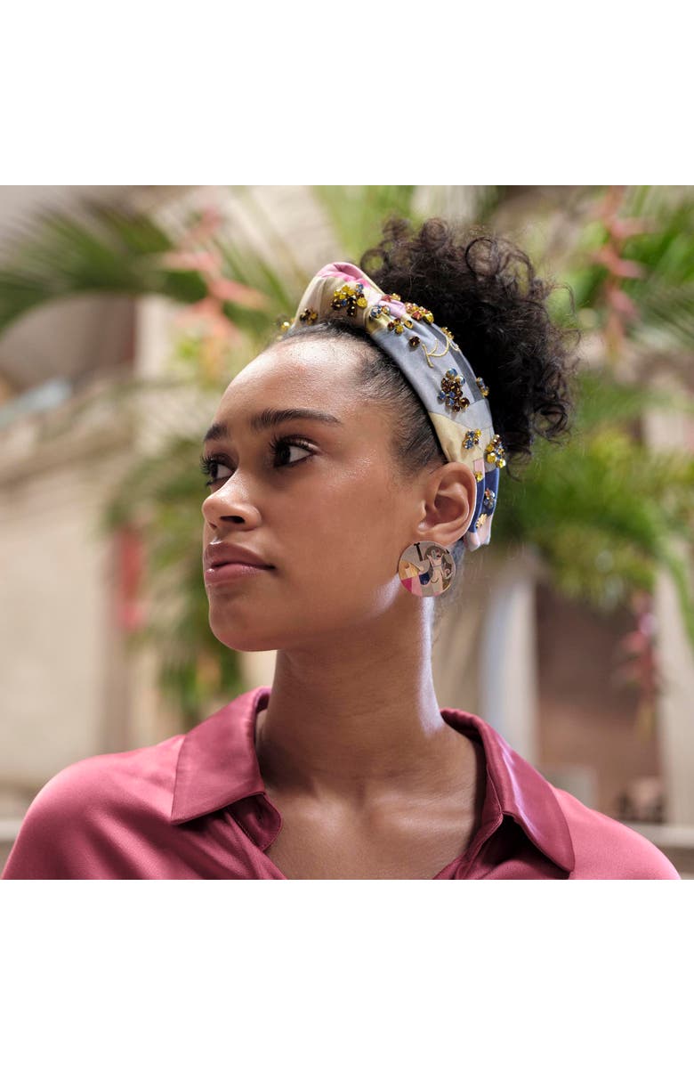 Lele Sadoughi The Met X Lele Klee Columns Button Earrings, Alternate, color, Gold 720