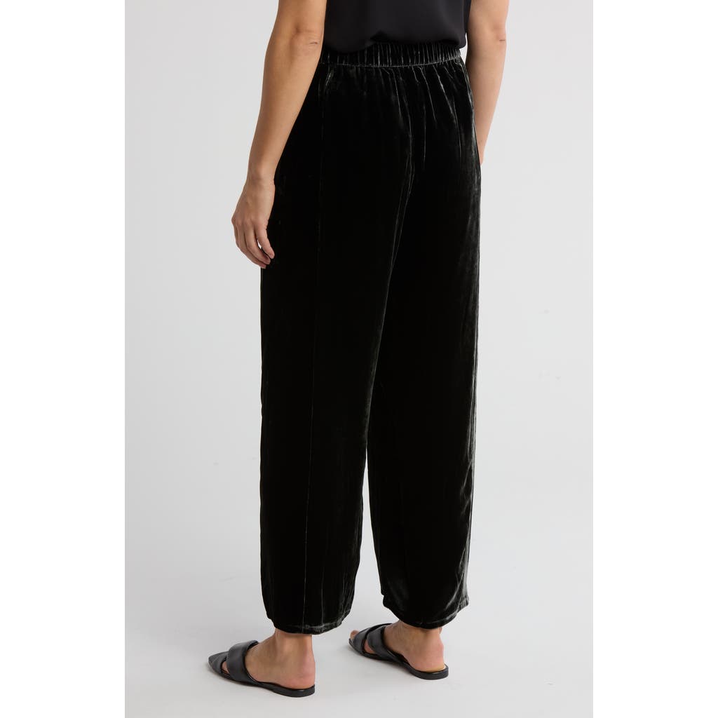 EILEEN FISHER EILEEN FISHER VELVET ANKLE WIDE LEG PANTS