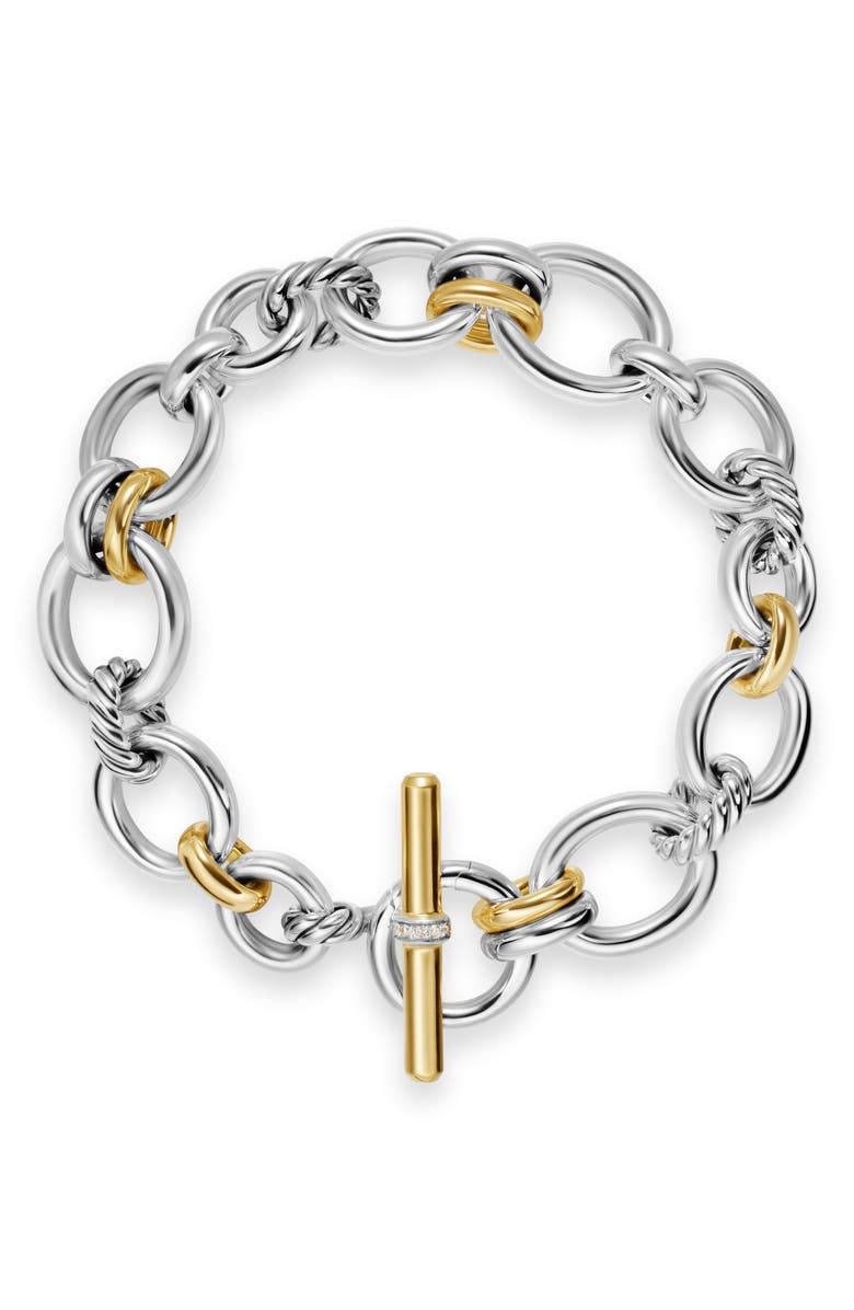 David Yurman Mercer<sup>®</sup> Chain Bracelet in Sterling Silver with 18K Yellow Gold & Diamonds, 8mm, Alternate, color, Diamond/ Two Tone