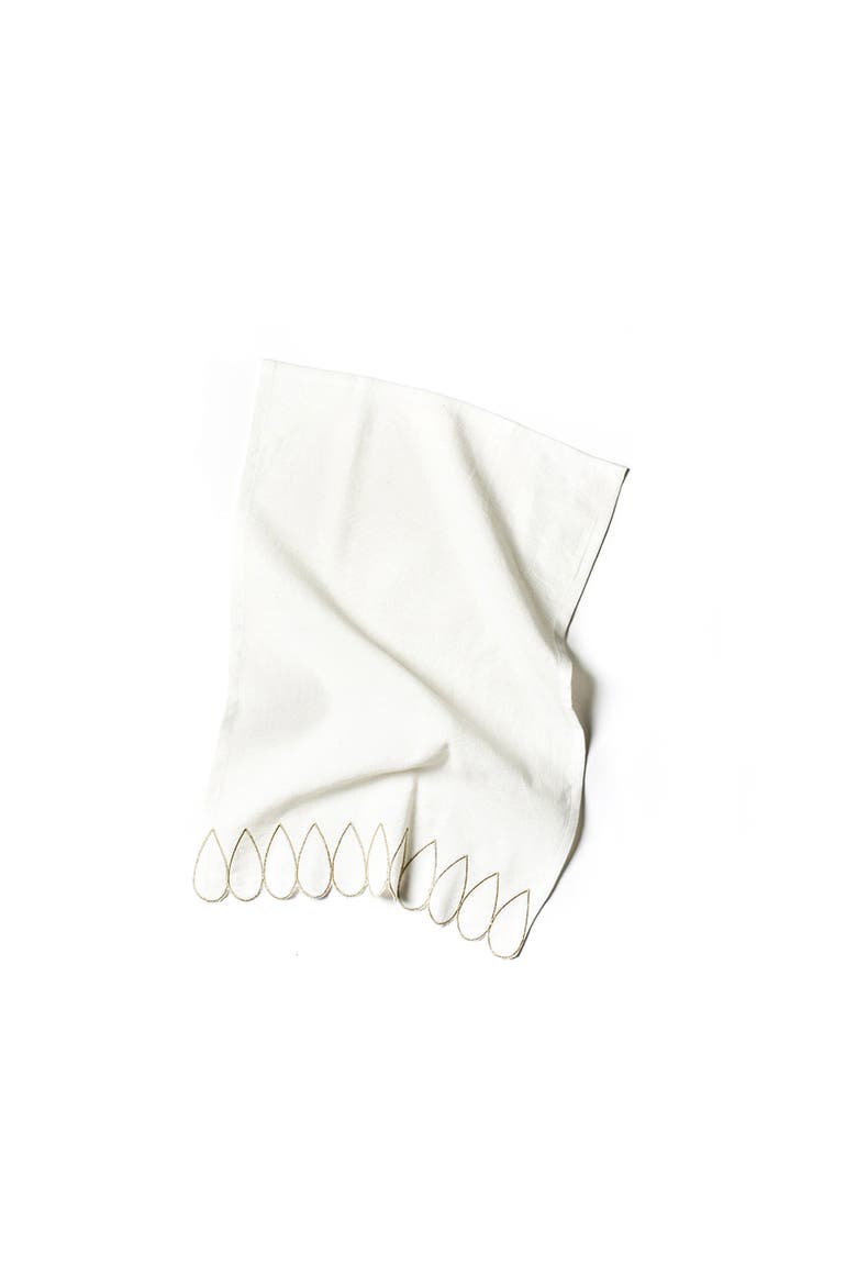 Deco Gold Scallop Medium Hand Towel, Alternate, color, Yellow