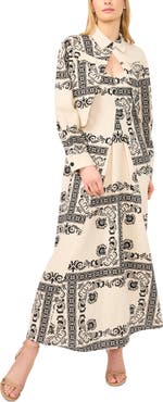 Halogen® Print Sleeveless Maxi Dress with Jacket