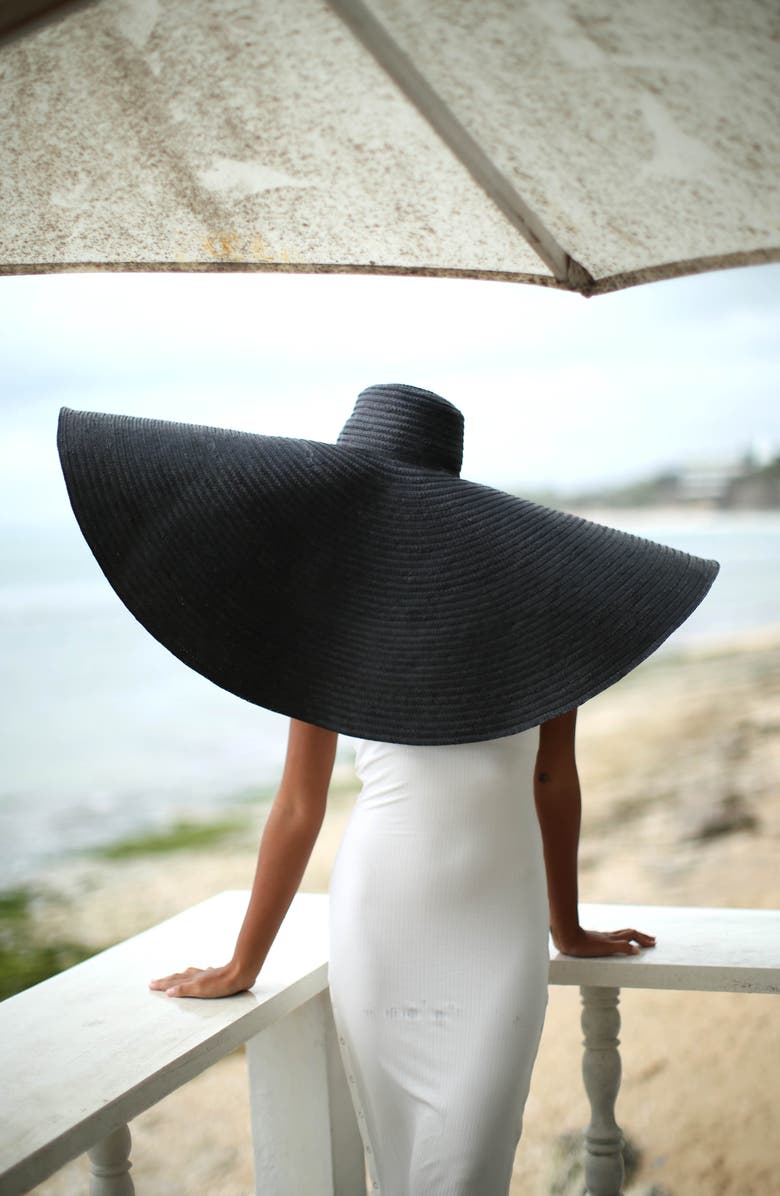 BRUNNA.CO The Solana Oversized Straw Hat, Alternate, color, Black