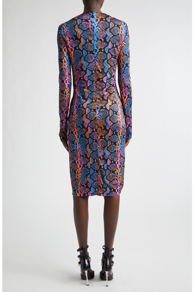 Python Print Long Sleeve Liquid Jersey Dress, Alternate, color, 5X840-SKY PINK SAPPHIRE SPICE