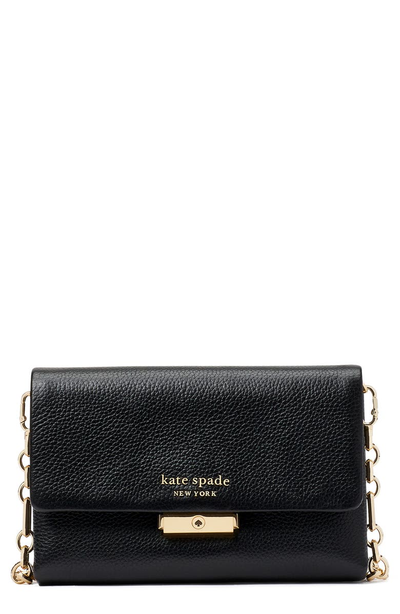 Kate Spade New York carlyle pebbled leather crossbody wallet, Main, color, 