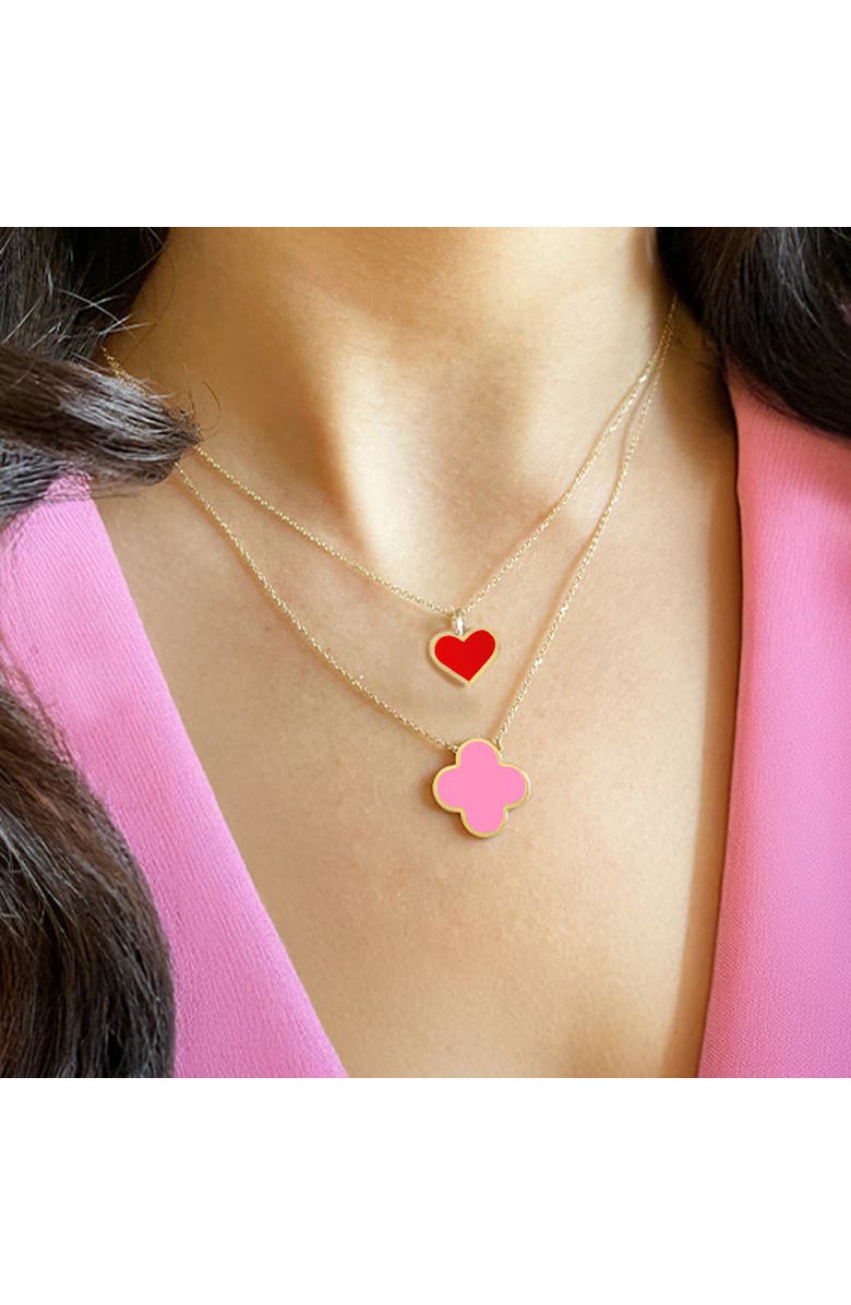 The Lovery Fine Jewelry Coral Heart Charm, Alternate, color, Coral