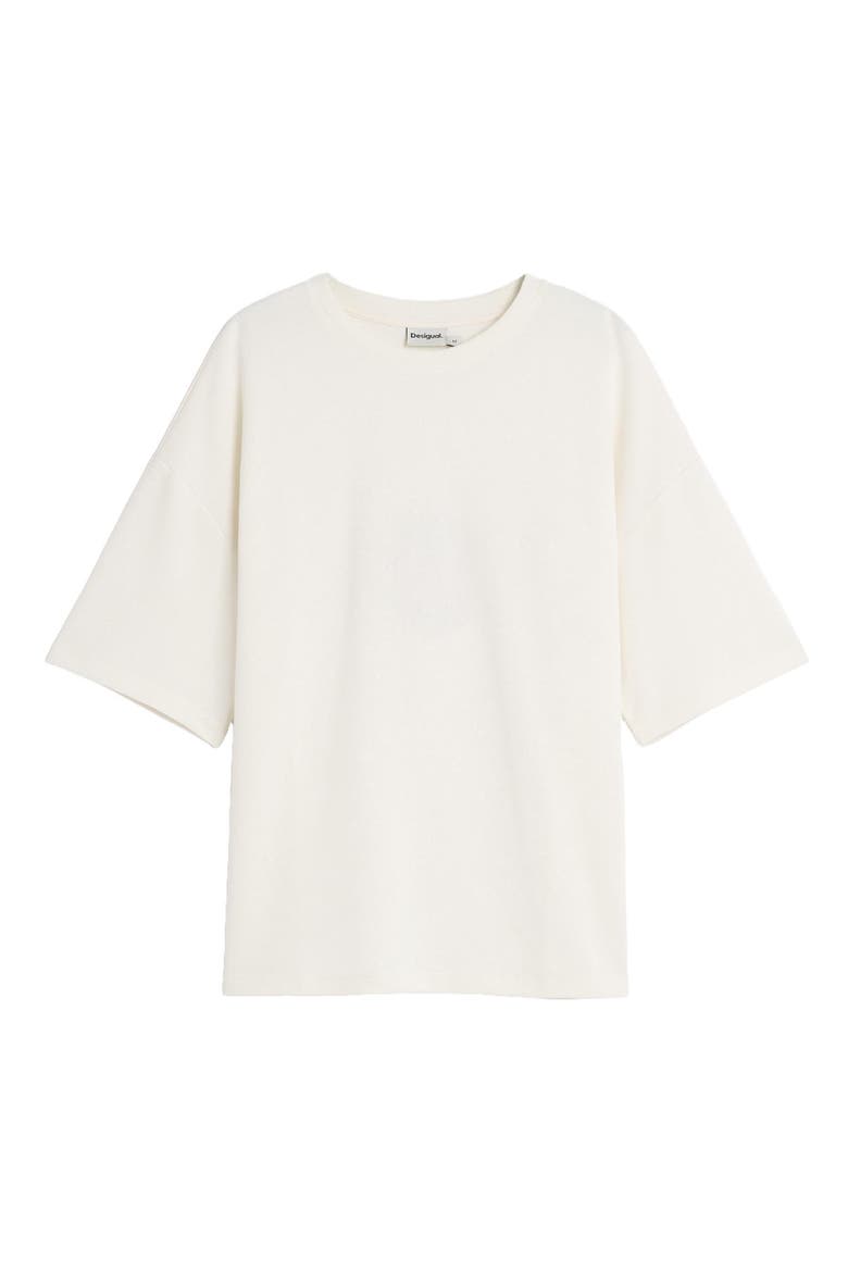 Oversize Cotton Blend T-Shirt, Alternate, color, OFF WHITE
