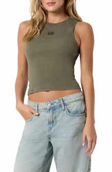 Noisy may Shania Embroidered Rib Tank Top