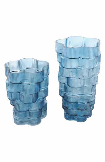 GINGER BIRCH STUDIO Set of 2 Ribbed Glass Vases